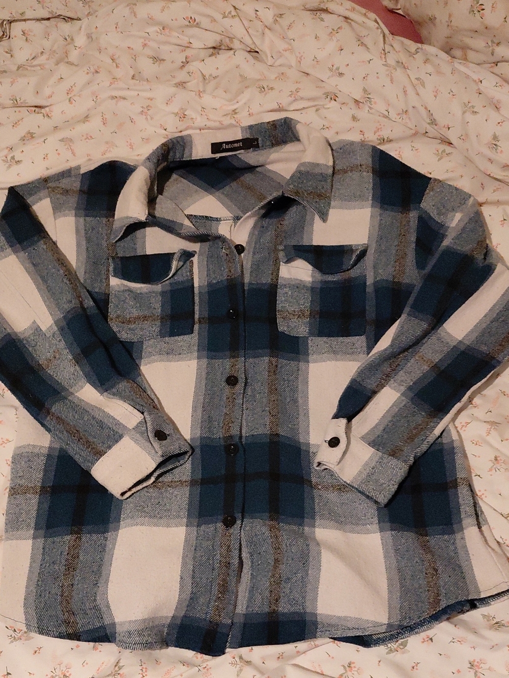 Ragmont Blue and White Plaid Button-Down Shirt